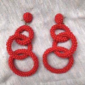 Anthropologie Beaded Dangle Loop Earrings